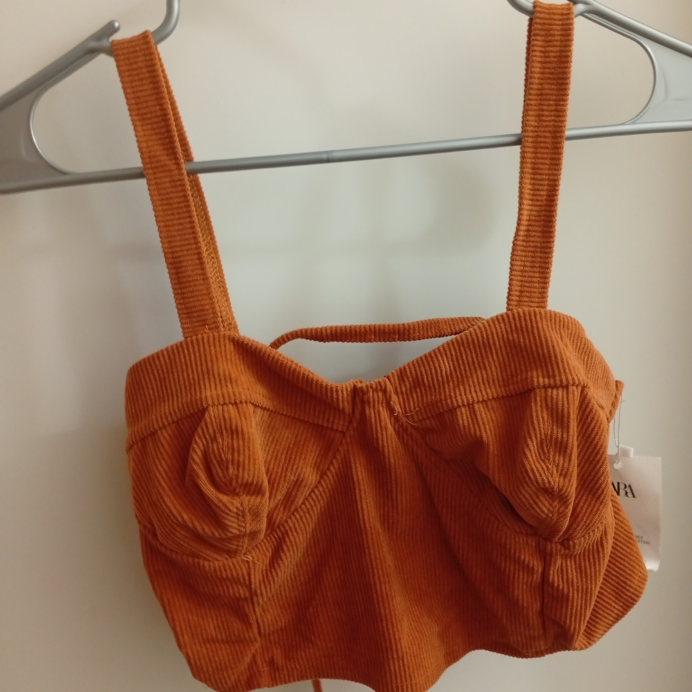 Zara Orange Crop Top